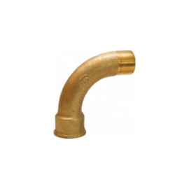 Curva 90º macho-fêmea de 3/4'' latão