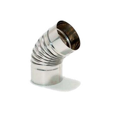 Curva 100 mm a 45º para inox exaustão