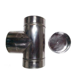 Tê com tampão 80 mm para inox exaustão
