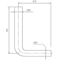 Curva descarga 50 x 32 mm para autoclismo branco, OLI 490441