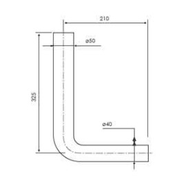 Curva descarga 50 x 40 mm para autoclismo branco, OLI 490661