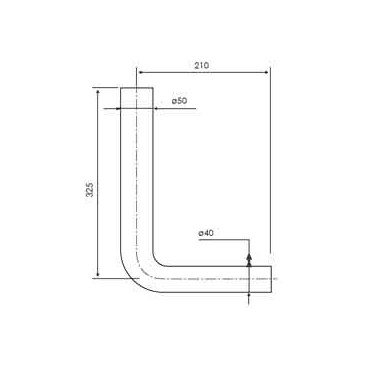 Curva descarga 50 x 40 mm para autoclismo branco, OLI 490661