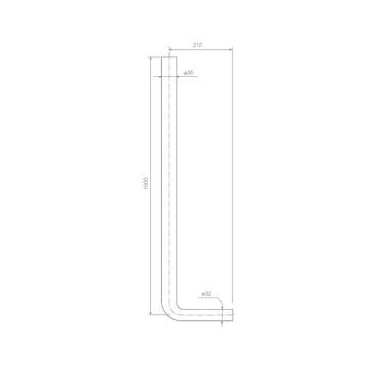 Tubo descarga 1000 mm D32 mm, OLI 490461