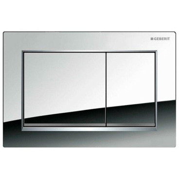 Placa de comando Sigma20 quadrada, dupla descarga cromado brilhante e faixa cromado mate, Geberit 115.883.KH.1