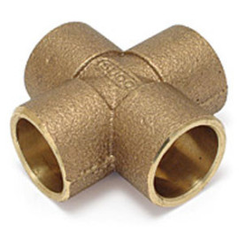 Tê duplo de bronze para soldar 22 mm