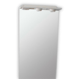 Espelho com 50 cm Clio branco com focos e tomada