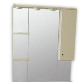 Espelho com 80 cm Clio branco com módulo e prateleira
