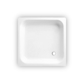 Base de duche STANDARD 80x80 mm quadrada de encastre em aço esmaltado branco S30003004300000 Sanitana
