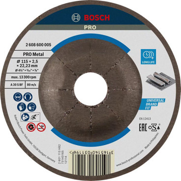 Disco para aço 115 x 2,5 mm CUR, Bosch 2.608.600.005