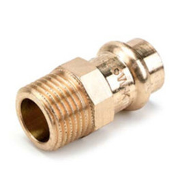 Casquilho macho 12 mm x 1/2'' de prensar para tubo de cobre