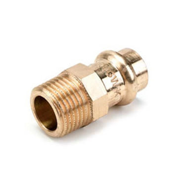 Casquilho macho 22 mm x 1/2'' de prensar para tubo de cobre