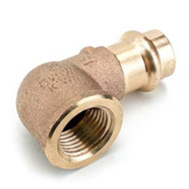 Joelho fêmea 18 mm x 1/2'' de prensar para tubo de cobre