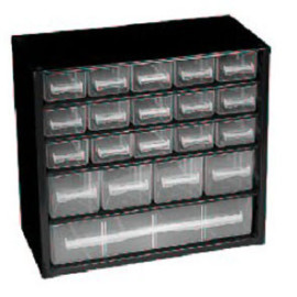 Armário metálico com 20 gavetas C20 preto, 132060 Raaco