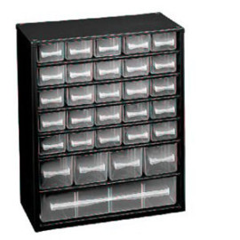 Armário metálico com 30 gavetas C30 preto, 132084 Raaco