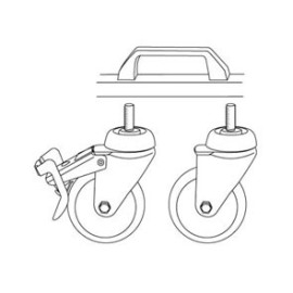 Conjunto 4 rodas para suporte 900, Raaco 112369