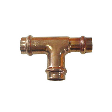 Tê 18 x 18 x 15 mm de prensar para tubo de cobre