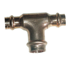 Tê 15 x 22 x 15 mm de prensar para tubo de cobre