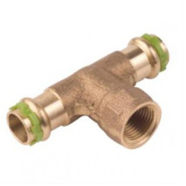 Tê fêmea 22 mm x 3/4'' x 22 de prensar para tubo de cobre