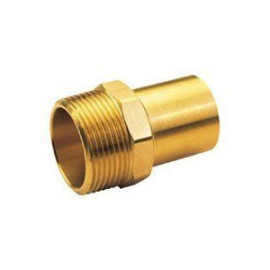 Adaptador macho rosca macho 15 mm x 1/2" de prensar para tubo de cobre