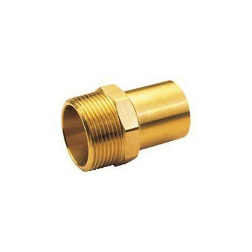 Adaptador macho rosca macho 15 mm x 1/2" de prensar para tubo de cobre