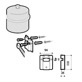 Suporte mural de aço VASOFLEX MB2 para vaso de expansão até 25L, Baxi 195200006