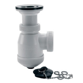 Sifão garrafa curto 1''1/2 com válvula 70 mm com saída 40 mm, B-3C-A