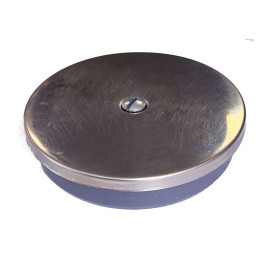 Aro com tampa inox para sifão PVC 90 mm
