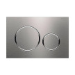 Placa de comando Sigma20 redonda, dupla descarga, escovado, easy-to-clean aparafusável e anéis polidos, Geberit 115.889.SN.1