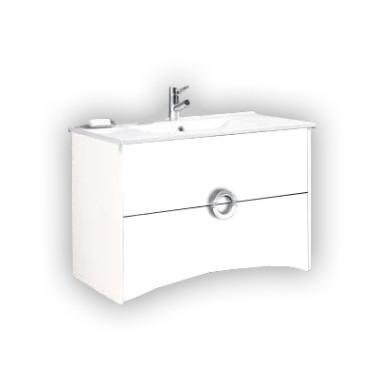 Móvel Giani com 60 cm branco, suspenso lacado (lavatório e torneira não inlcuídos)