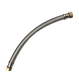 Bicha DN25 fêmea-fêmea 1'' x 1'' 40 cm malha de aço inox