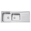 Lava-louça EVOLUTION 116, 2 cubas, 1150x490 mm, polido, com válvula e sifão incluídos, Rodi I18K7KO5F321A2