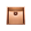 Cuba BOX LUX 40 cobre, aplicação superior, 450x450 mm, com válvula e sifão incluídos, Rodi G08N1AC10623A0C