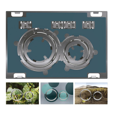 Placa de comando Sigma50 redonda, dupla descarga, personalizável e anéis cromados, Geberit 115.884.00.1