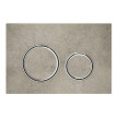 Placa de comando Sigma50 redonda, dupla descarga, aspeto betão e anéis cromados, Geberit 115.884.JV.1