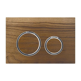 Placa de comando Sigma50 redonda, dupla descarga, nogueira americana e anéis cromados, Geberit 115.884.JX.1