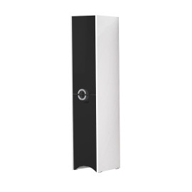Coluna Giani 40 x 140 cm branca, gavetas em preto, suspensa lacada