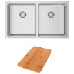 Lava-louça UNA 75, 740x440 mm, polido, com tábua Una, válvula e sifão incluídos, Rodi G18U8ETX0678A0