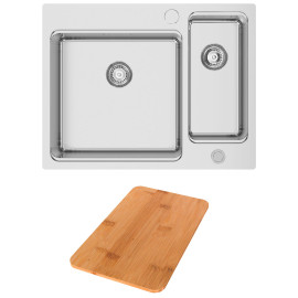 Lava-louça UNA REVERSE 65, 650x505 mm, polido, com tábua Una, válvula e sifão incluídos, Rodi I18U8LRX0878AD