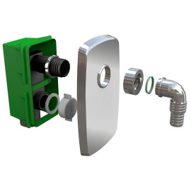 Sifão descarga máquina de lavar cromado com caixa para encastre Bonomini