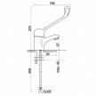 Monocomando de lavatório hospitalar Basiq W7, WBASIQHOSP001