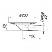 Base para impermeabilização e saída horizontal para terraços DN50 mm Série 10 - 830029 Dallmer