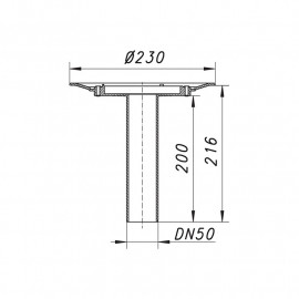 Base para impermeabilização e saída vertical para terraços DN50 mm Série 10, Dallmer 831026