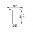 Base para impermeabilização e saída vertical para terraços DN70 mm Série 10 - 831040 Dallmer