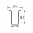 Base para impermeabilização e saída vertical para terraços DN100 mm Série 10 - 831064 Dallmer