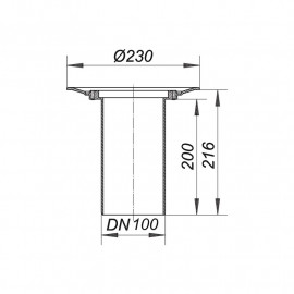 Base para impermeabilização e saída vertical para terraços DN100 mm Série 10, Dallmer 831064