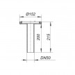 Base saída vertical para terraços DN50 mm Série 10 - 831323 Dallmer