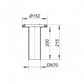 Base saída vertical para terraços DN70 mm Série 10, Dallmer 831347
