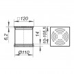 Grelha 12 x 12 cm E12 510310 Dallmer