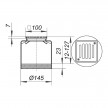 Conjunto grelha 10 x 10 cm inox fxECS15 500069 Dallmer