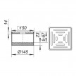 Conjunto grelha 15 x 15 cm inox KE15 500113 Dallmer